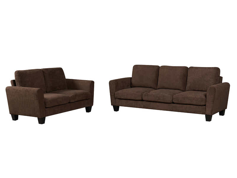 Rosa Linen Sofa Set Brown