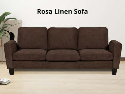 Rosa Linen Sofa Brown3186
