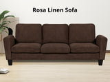 DS Rosa Linen Sofa Brown3186