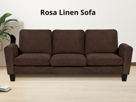 DS Rosa Linen Sofa Brown3186