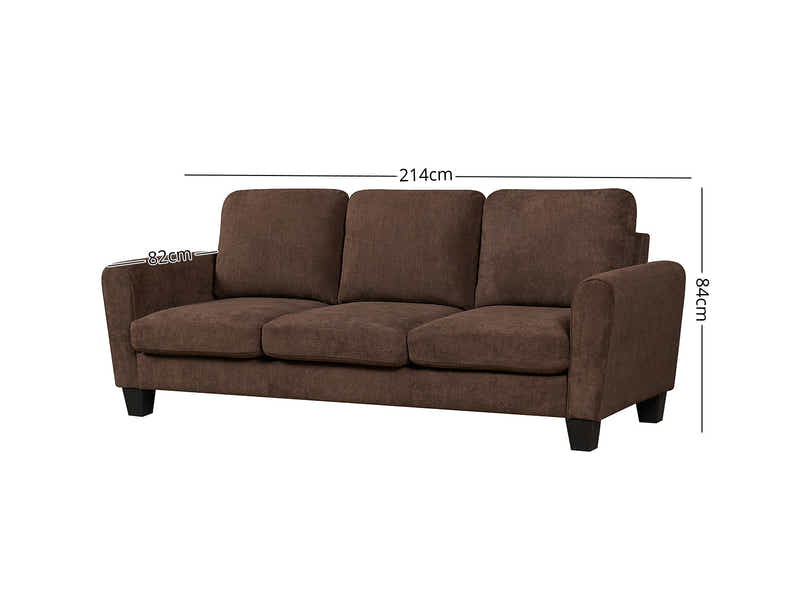Rosa Linen Sofa Brown3186