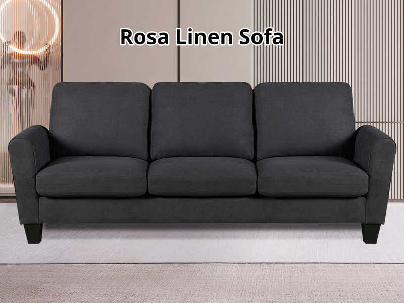 Rosa Linen Sofa Drak Grey284