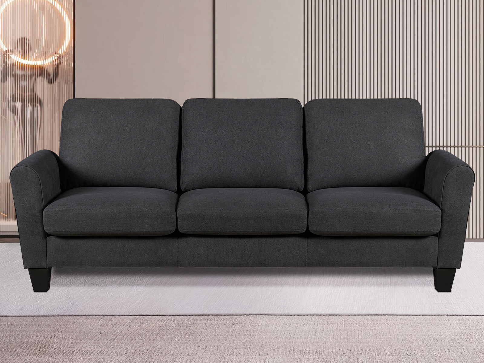 DS Rosa Linen Sofa Drak Grey284
