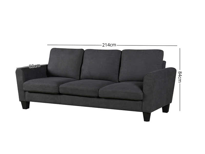 Rosa Linen Sofa Drak Grey284