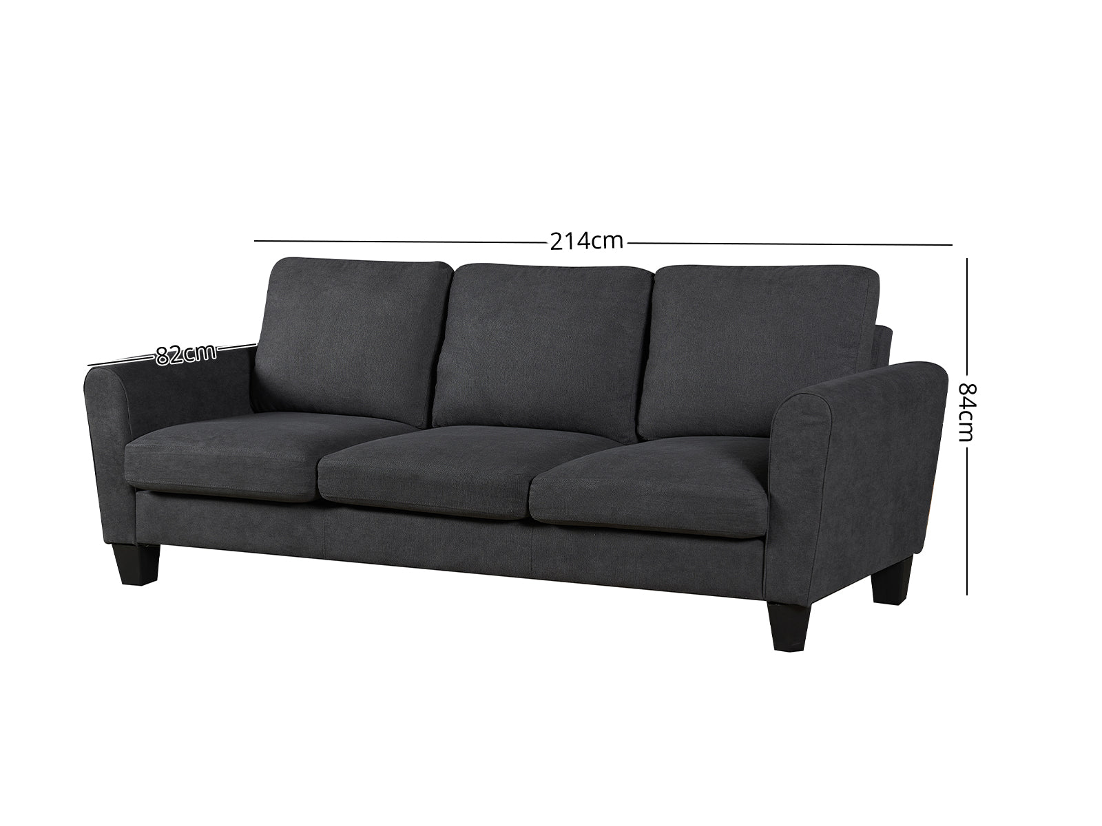 DS Rosa Linen Sofa Drak Grey284
