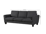 DS Rosa Linen Sofa Drak Grey284