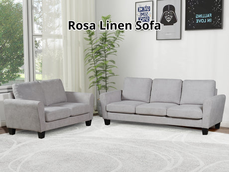 DS Rosa Linen Sofa Set Grey