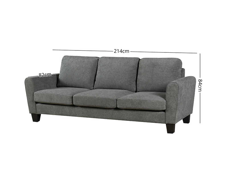 Rosa Linen Sofa Grey3184