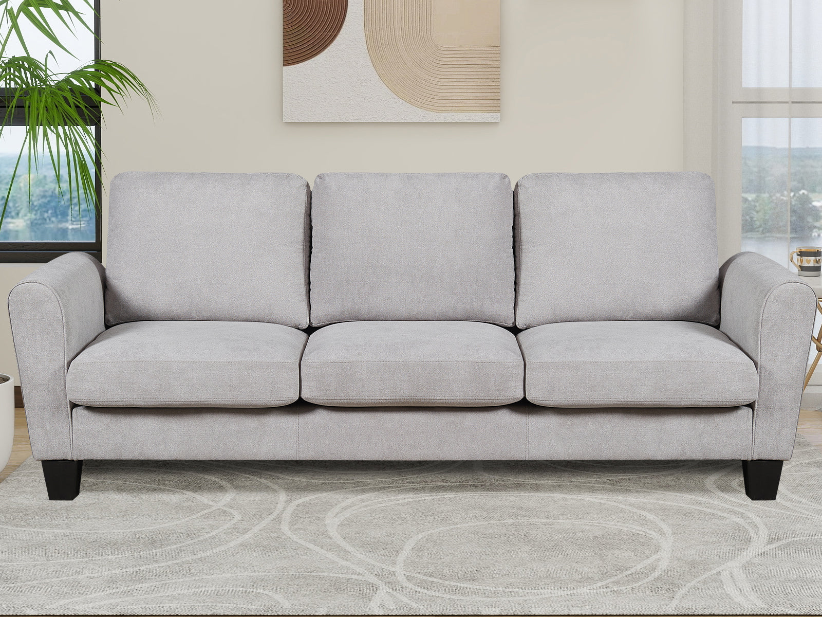 DS Rosa Linen Sofa Grey3187