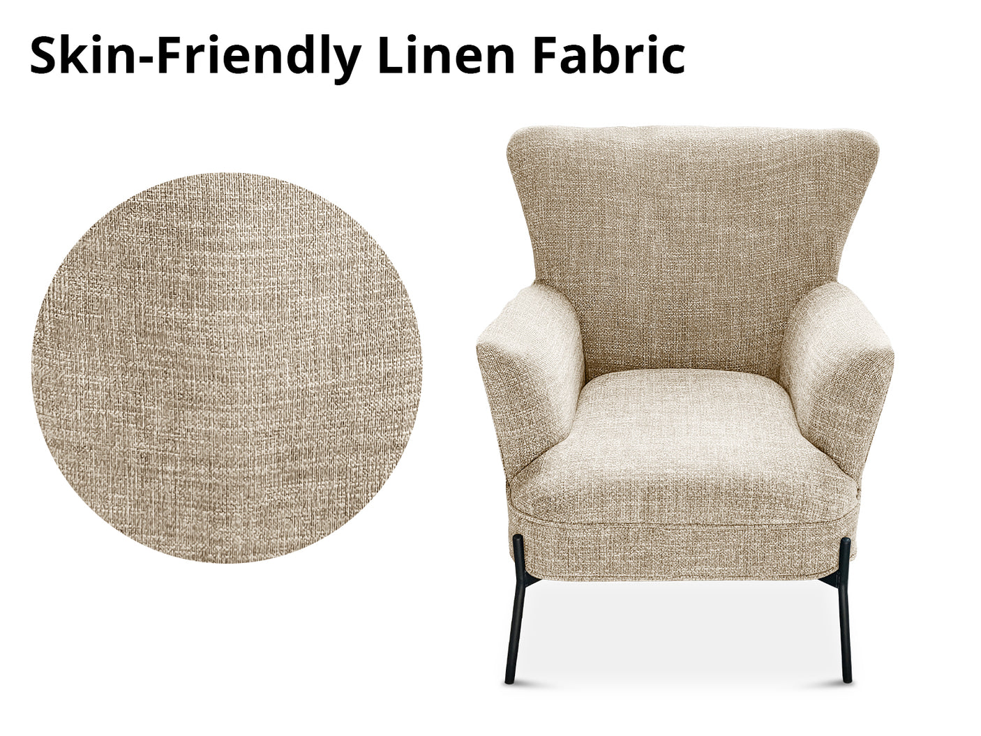 Leisure Chair 1613 Linen Beige Grey