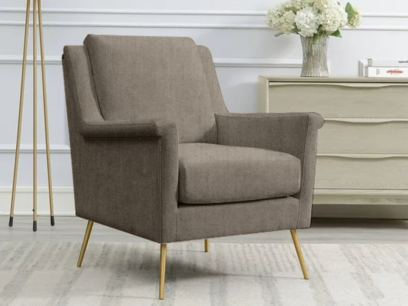 Leisure Chair 1636 Linen Beige Grey