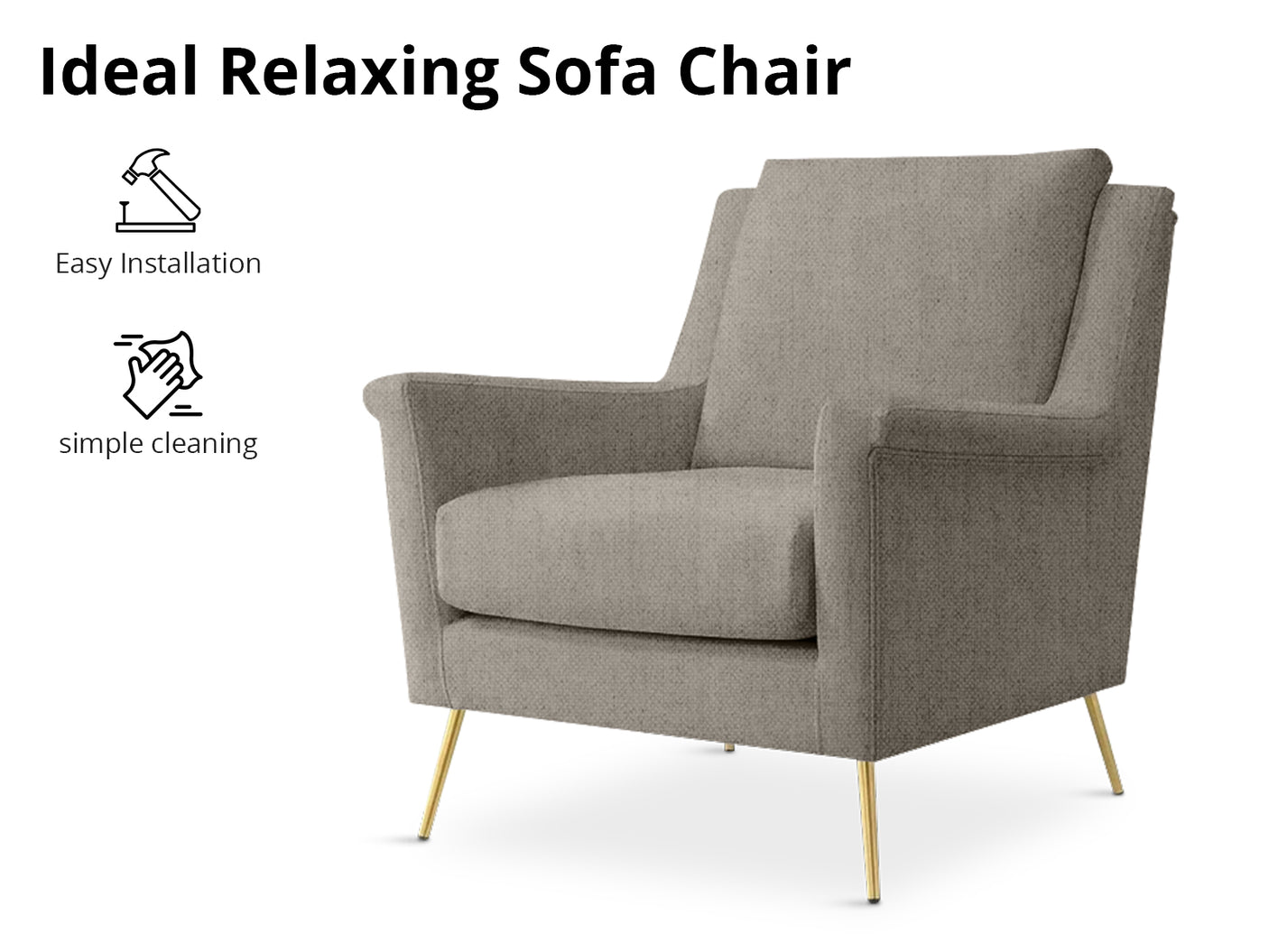 Leisure Chair 1636 Linen Beige Grey