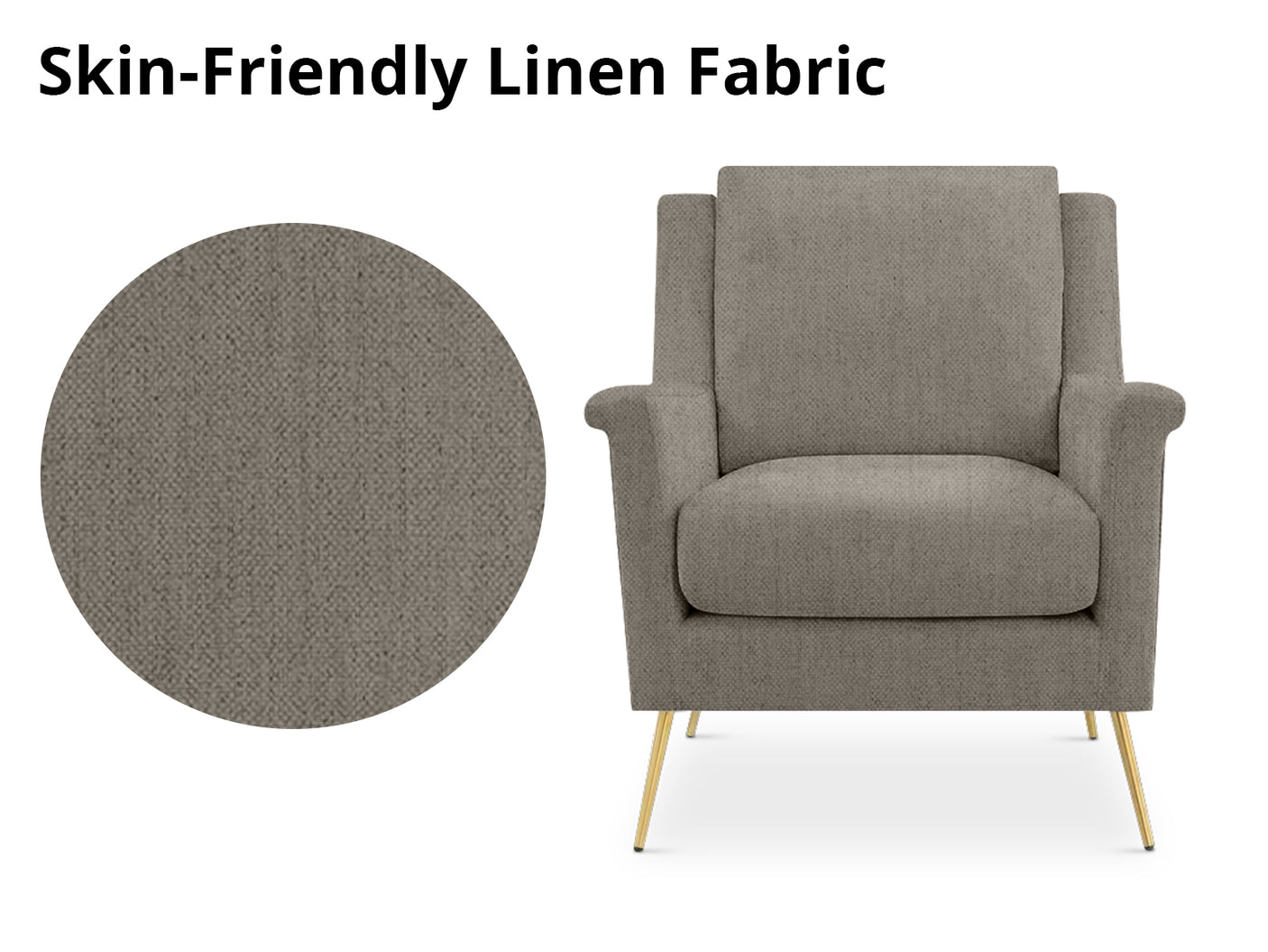 Leisure Chair 1636 Linen Beige Grey
