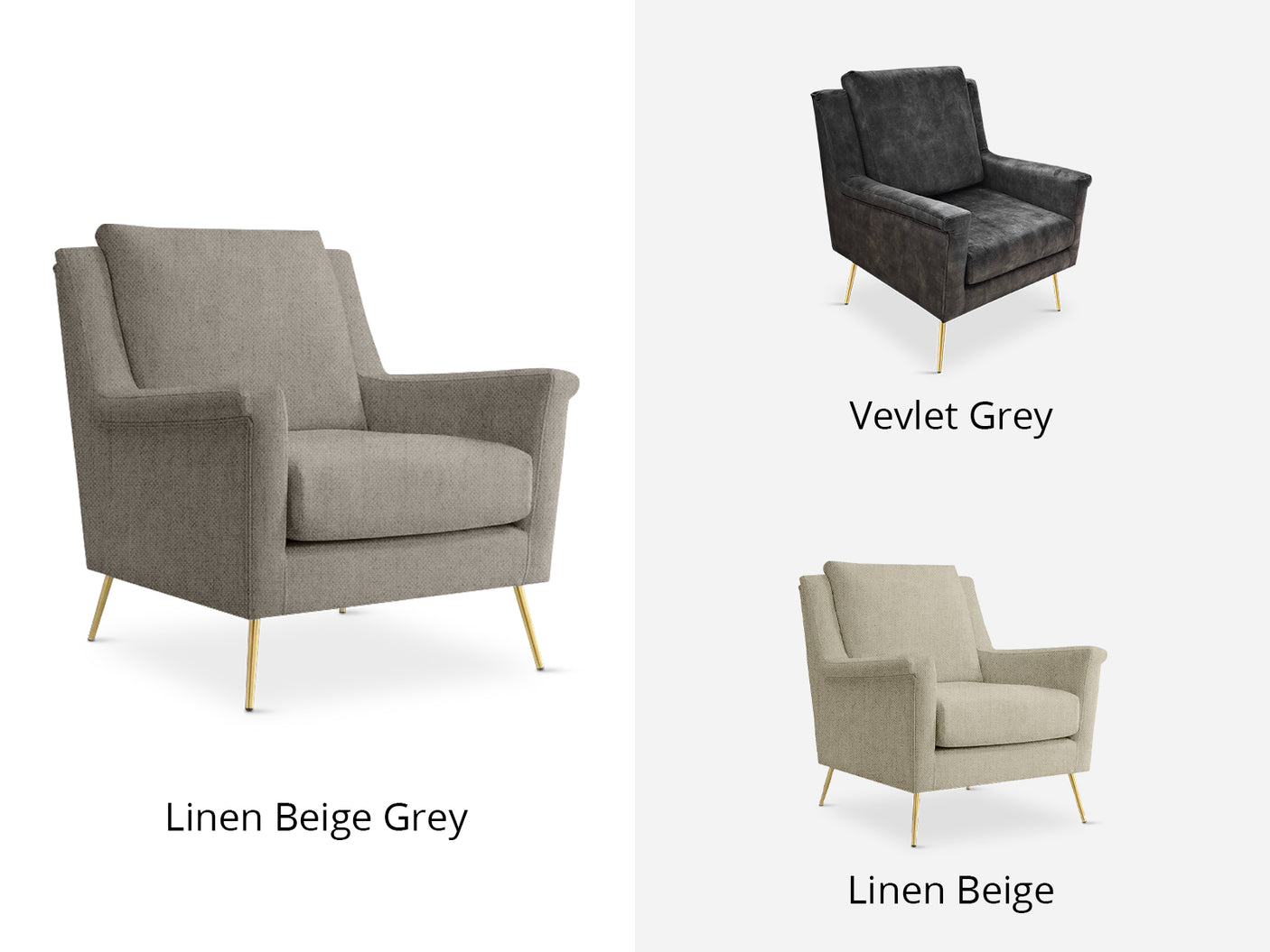 Leisure Chair 1636 Linen Beige Grey