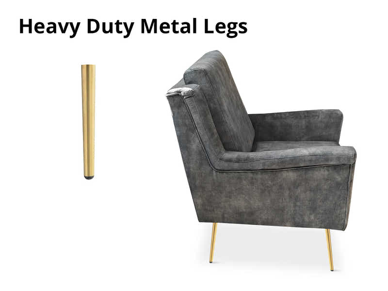 Leisure Chair 1636 Vevlet Grey