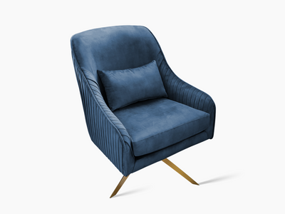Velvet Swivel Accent Chair - Navy