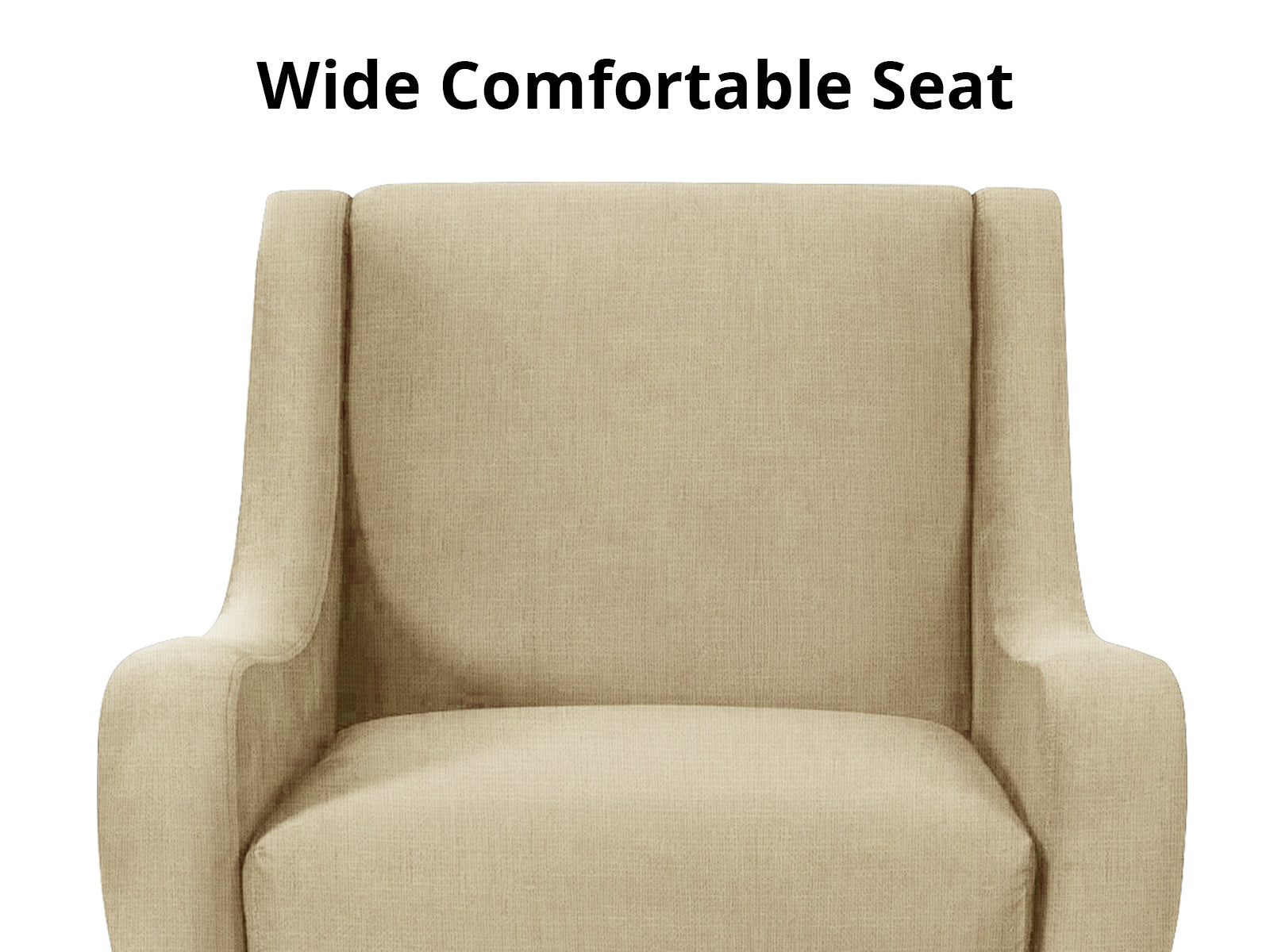 Linen Accent Chair with Curved Arms - Beige