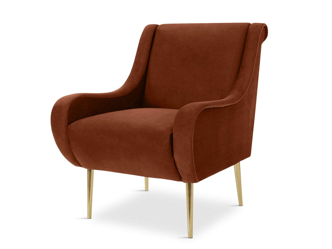 Armchair Velvet Brown Red