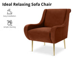 Armchair Velvet Brown Red