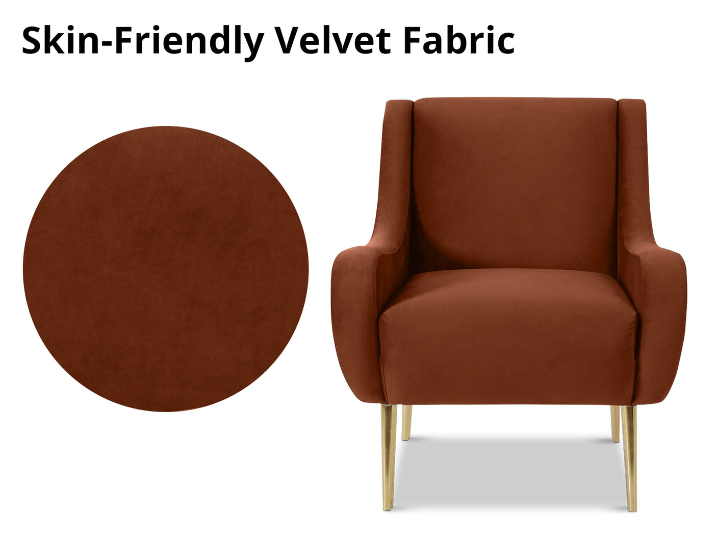 Armchair Velvet Brown Red