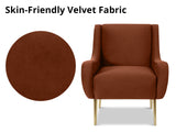 Armchair Velvet Brown Red