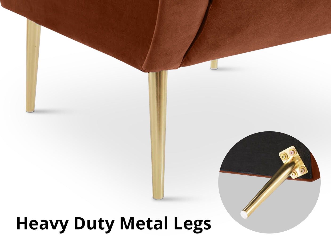 Armchair Velvet Brown Red