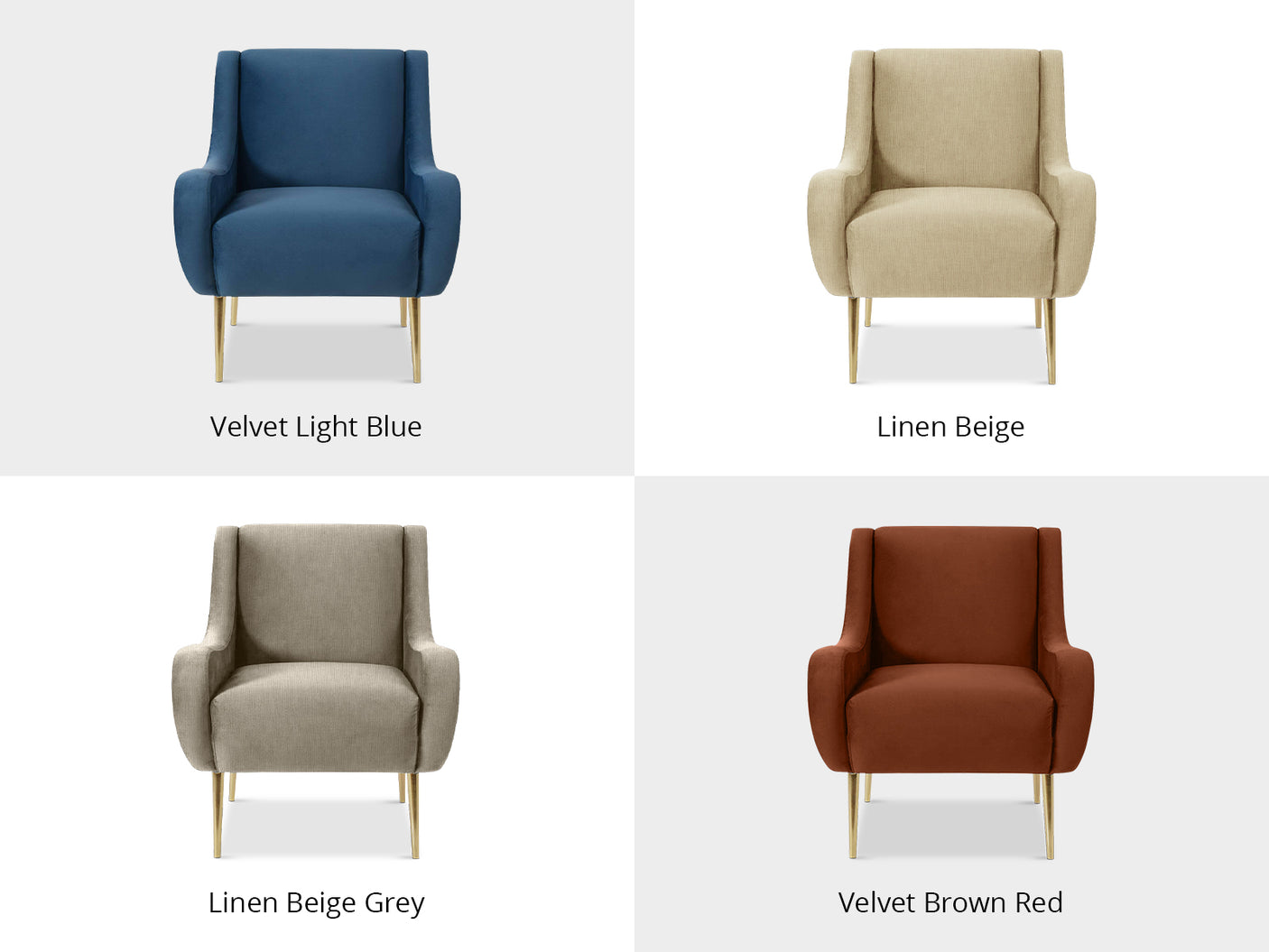 Armchair Velvet Brown Red