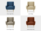 Armchair Velvet Brown Red