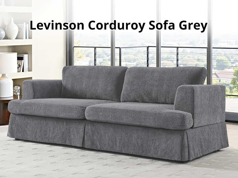 DS Levinson Corduroy Sofa Grey