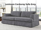 DS Levinson Corduroy Sofa Grey