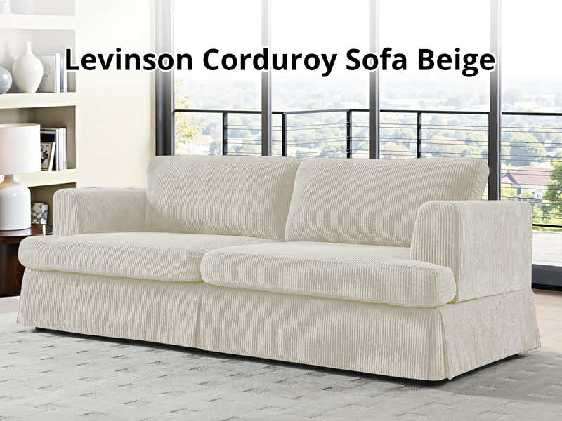 DS Levinson Corduroy Sofa Beige