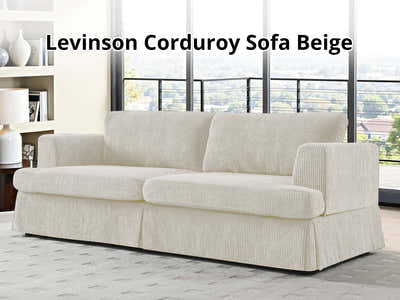 DS Levinson Corduroy Sofa Beige