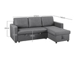T Corey Linen Sofa Bed Grey