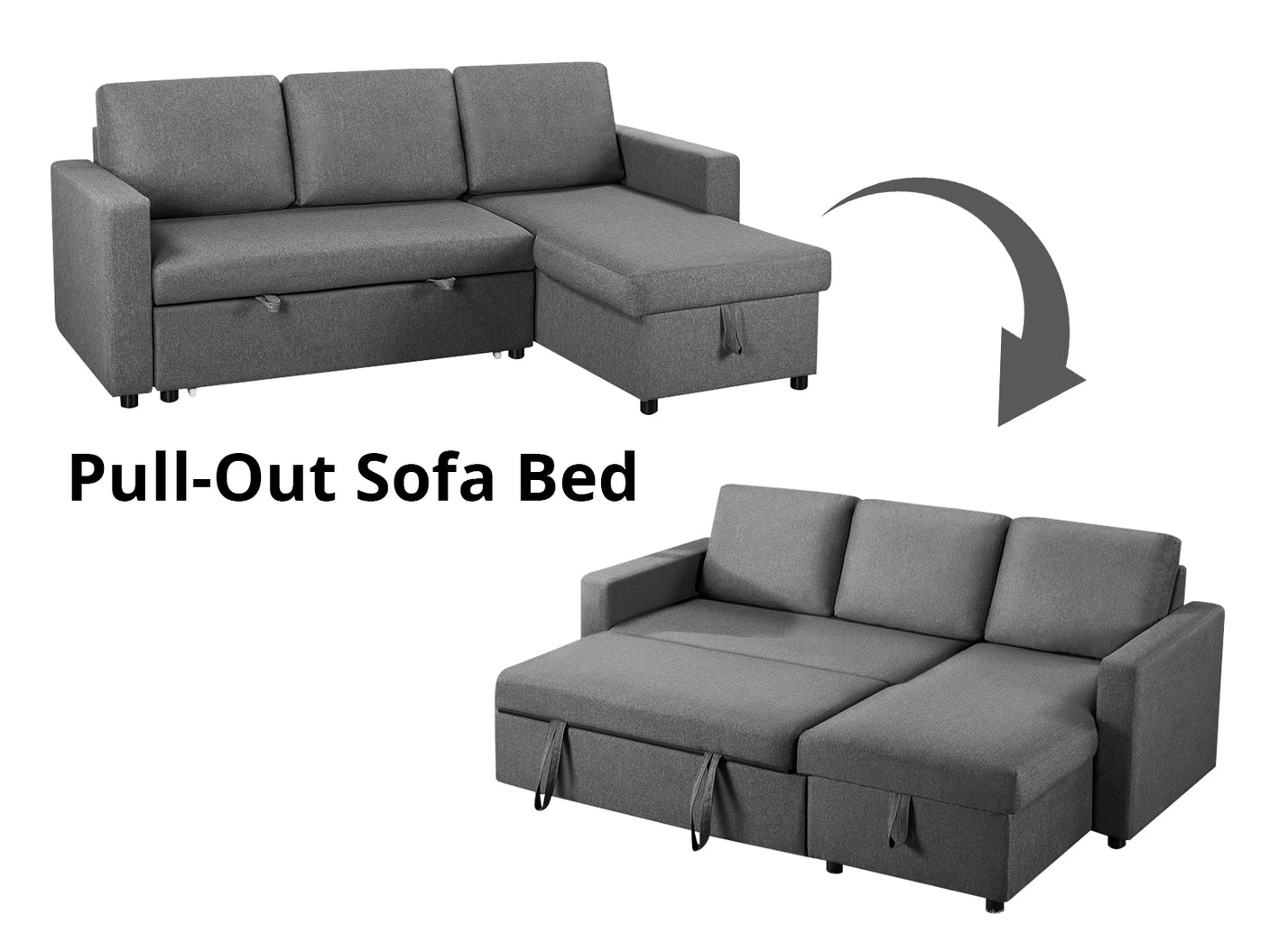 T Corey Linen Sofa Bed Grey