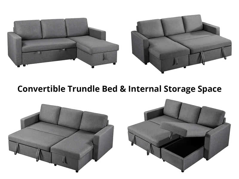 Corey Pull Out Sofa Bed - Grey