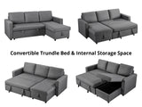 T Corey Linen Sofa Bed Grey