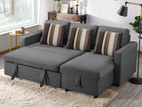 Corey Linen Sofa Bed Grey with Pillow