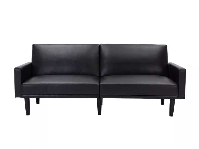 Adelia PU Leather Sofa Bed - Black
