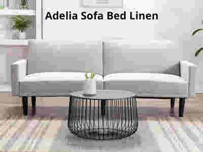 Adelia Linen Sofa Bed - Grey