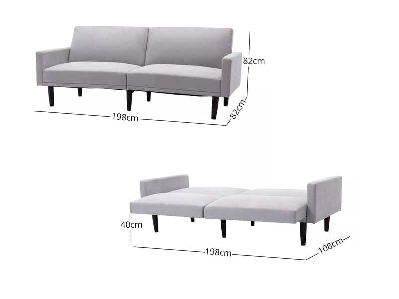 Adelia Linen Sofa Bed - Grey