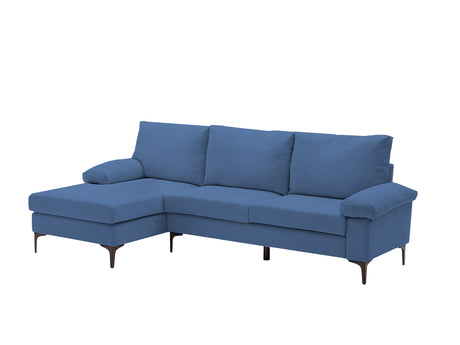 Adriana Linen Sectional Sofa - Blue