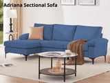 Adriana Sectional Sofa Linen Blue
