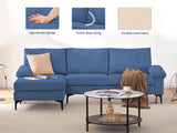 Adriana Sectional Sofa Linen Blue