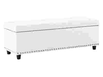 Toby Linen Ottoman Bench with Storage - Beige