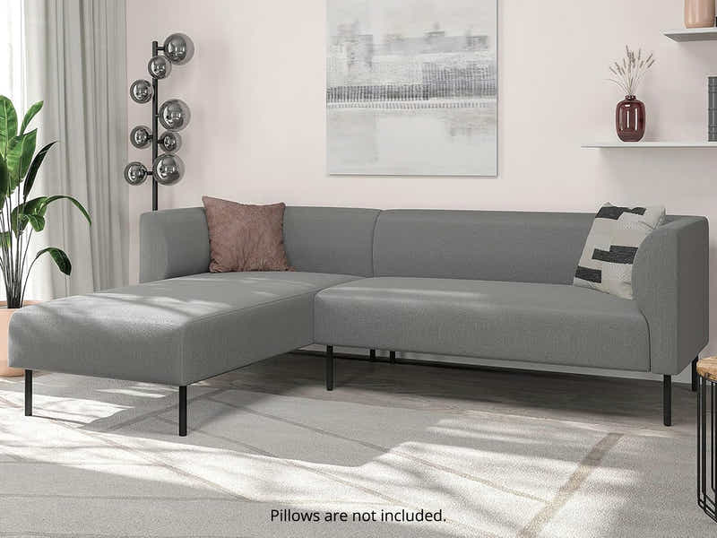 DS Judith Sectional Sofa with Left Chaise Linen Grey