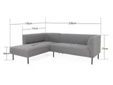 DS Judith Sectional Sofa with Left Chaise Linen Grey