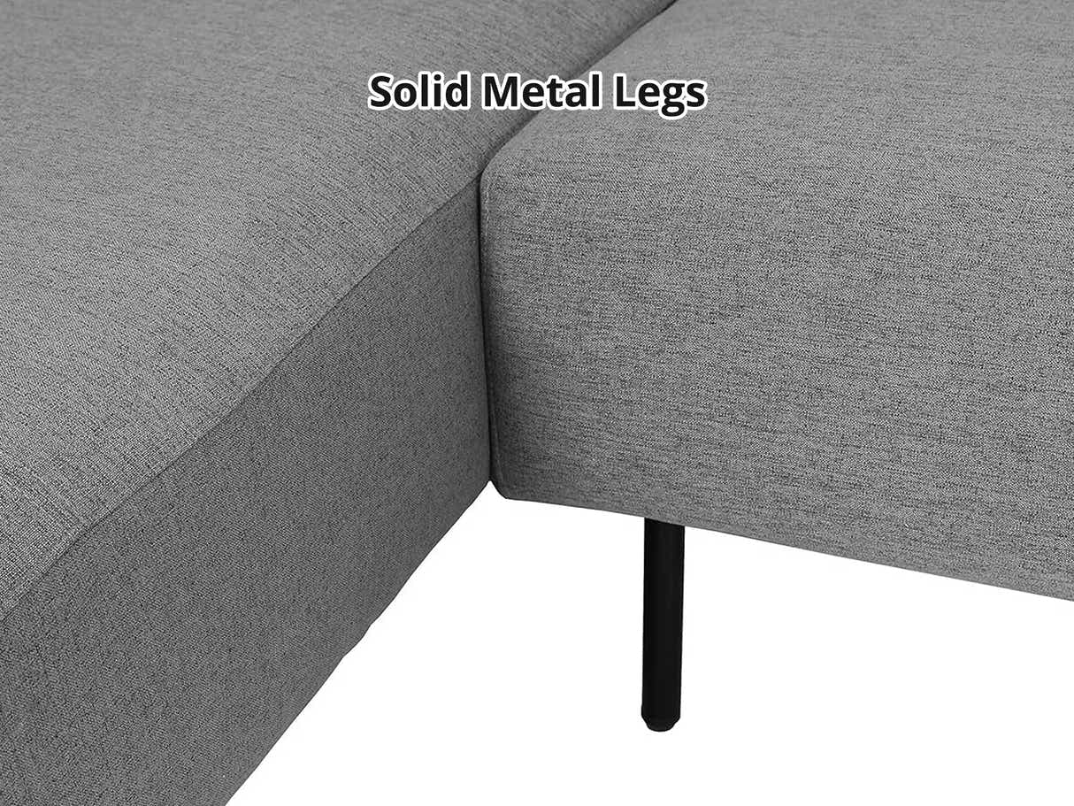 Judith Sectional Sofa with Left Chaise Linen Grey