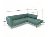 DS Judith Sectional Sofa with Right Chaise Linen Green