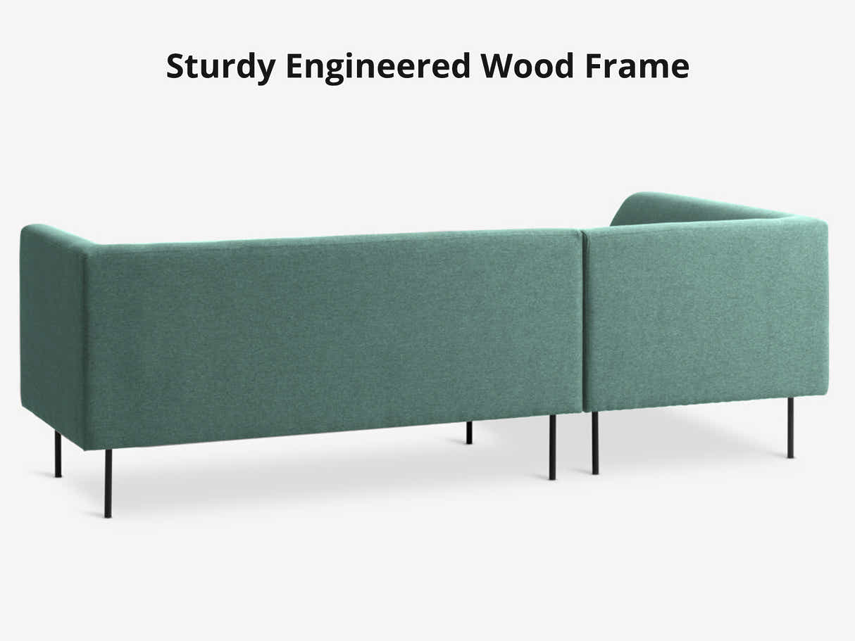 Judith Sectional Sofa with Right Chaise Linen Green