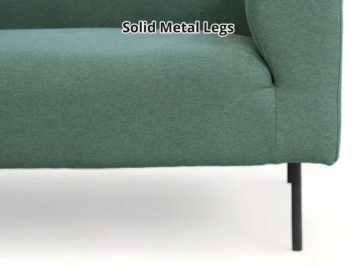 Judith Sectional Sofa with Right Chaise Linen Green